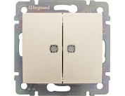 картинка Переключатель 2-клавишный проходной с подсветкой крем 774112 Legrand Valena от интернет-магазина К1-СТРОЙ