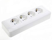 картинка шнайдер/нак. 4-ая роз. с заземлением белая  Systeme El от интернет-магазина К1-СТРОЙ