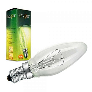 картинка Лампа накаливания свеча прозрачная 60W E14 Favor  от интернет-магазина К1-СТРОЙ