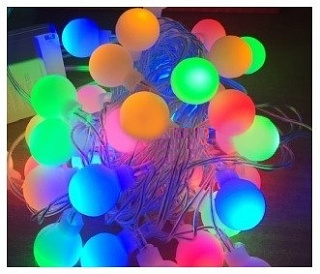 картинка Гирлянда шарик матовый 40 ламп цветная 4м. прозрачный шнур от интернет-магазина К1-СТРОЙ
