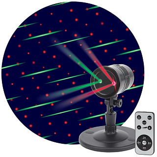 картинка Проектор Laser ENIOP-01 Метеоритный дождь мультирежим 2 цвета, 220V, IP44 ЭРА от интернет-магазина К1-СТРОЙ