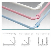 картинка Карниз для ванной угловая с кольцами белый, 260 см (1/15) ВИОЛЕТ от интернет-магазина К1-СТРОЙ