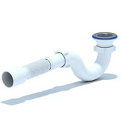 картинка Сифон для душевого поддона 1 1/2"*40 с гибкой трубой, Е115 40/50 АНИ ПЛАСТ от интернет-магазина К1-СТРОЙ