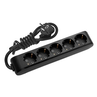 картинка Удлинитель 3м 5 гнезд с заземлением черный X-TENDIA Panasonic от интернет-магазина К1-СТРОЙ