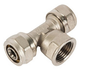 картинка Тройник внутренняя резьба 16 х 1/2" мм никелированная латунь, Valtec от интернет-магазина К1-СТРОЙ