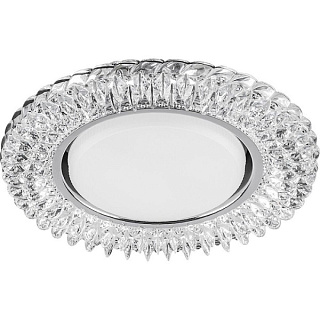 картинка Светильник встраиваемый с белой LED подсветкой CD4035 потолочный GX53 без лампы, прозрачный хром, 40502 Feron от интернет-магазина К1-СТРОЙ