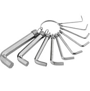 картинка Набор ключей имбусовых HEX, 1.5-10 мм, CrV, 10 шт, никелированный, на кольце Sparta от интернет-магазина К1-СТРОЙ