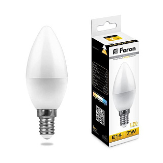картинка Лампа светодиодная Feron LB-97 свеча E14 7W 2700K от интернет-магазина К1-СТРОЙ