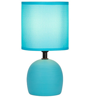 картинка Настольная лампа Rivoli Sheron 7067-502 1 * Е14 40 Вт керамика голубая с абажуром Rivoli Sheron от интернет-магазина К1-СТРОЙ