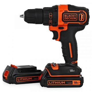 картинка Аккумуляторная дрель-шуруповерт BDCDD186KB-QW BLACK&DECKER от интернет-магазина К1-СТРОЙ