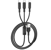 картинка Кабель USB 3in1 Micro-usb+Type-c+iOS 1м HOCO от интернет-магазина К1-СТРОЙ