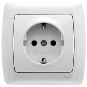 картинка Розетка с заземлением белая Viko Carmen от интернет-магазина К1-СТРОЙ