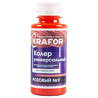 картинка Колер универсальный №9 розовый 100 мл Krafor от интернет-магазина К1-СТРОЙ