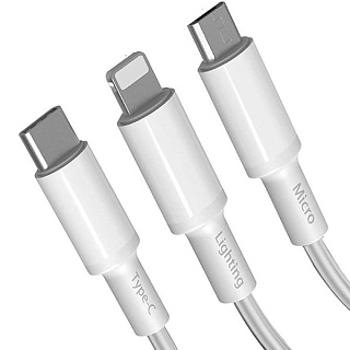 картинка Кабель USB - Lightning/Type-C/microUSB 1,2м EC-IMC024 белый EARLDOM от интернет-магазина К1-СТРОЙ