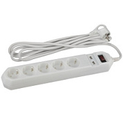 картинка Сетевой фильтр 5 гнезд 2xUSB-W 1,5м. Белый ЭРА от интернет-магазина К1-СТРОЙ