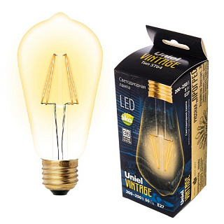 картинка Лампа светодиодная Vintage LED-ST64-5W-GOLDEN-E27 GLV22GO Uniel от интернет-магазина К1-СТРОЙ