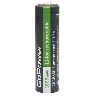 картинка Батарейка аккумулятор 1800mAh 3.7V GoPower от интернет-магазина К1-СТРОЙ