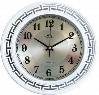 картинка Часы настенные к7587 WS белое серебро WORLD от интернет-магазина К1-СТРОЙ