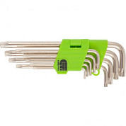 картинка Набор ключей Tamper-Torx, 9 шт, TT10–TT50, удлинённые, никель СИБРТЕХ от интернет-магазина К1-СТРОЙ