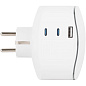 Разветвитель ЭРА SP-3e-3USBAC на 3 розетки + 3 USB (A+C), с заземлением, 16 А, белый