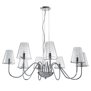 картинка Люстра подвесная Lightstar DIAFANO 8х40W G9, хром/прозрачный от интернет-магазина К1-СТРОЙ