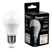 картинка Лампа светодиодная LB-1015 15w E27 4000k Feron.PRO+OSRAM от интернет-магазина К1-СТРОЙ