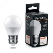 картинка Лампа светодиодная шар LB-1409 E27 9W 4000K Feron.PRO+OSRAM от интернет-магазина К1-СТРОЙ