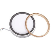 картинка Светильник светодиодный влагозащищенный. Круг. Дневной свет 6500K. 225×40 мм. Корпус белый. Цвет рамок в-к: золотистый. графит. ULW-Q281 24W-6500K-F20 IP65 WHITE  Volpe от интернет-магазина К1-СТРОЙ