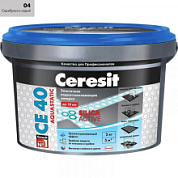 картинка Затирка серебристо-серый ведро CE-40 №04 2кг Aquastatic Сeresit от интернет-магазина К1-СТРОЙ