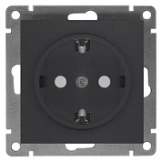 картинка Розетка 1-ая серия "Афина", с/з, с/у, з/ш, 16а графит еврослот А0049-Gr UNIVersal от интернет-магазина К1-СТРОЙ