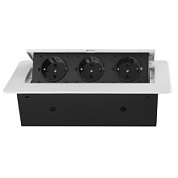 картинка Розетка напольная для столешницы белый с/з на 3 EURO и 2 USB A+C от интернет-магазина К1-СТРОЙ
