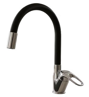 картинка Смеситель для кухни хром/черный H3010 Hansensberg от интернет-магазина К1-СТРОЙ