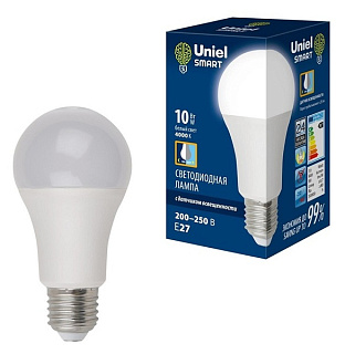 картинка Лампа светодиодная Uniel LED-A60 10W E27 4000K матовая от интернет-магазина К1-СТРОЙ