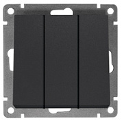 картинка Выключатель 3-клавишный 10А графит А0043-Gr Universal Афина от интернет-магазина К1-СТРОЙ