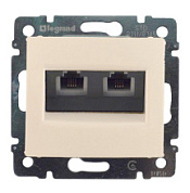 картинка Розетка телефонная 2-ая 2xRJ11 слоновая кость 774339 Legrand Valena от интернет-магазина К1-СТРОЙ