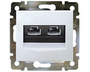 картинка Розетка интернет+интернет 2×RJ45 UTP белый 774239 Legrand Valena от интернет-магазина К1-СТРОЙ