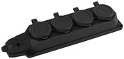 картинка Колодка каучуковая 4 гнезда K-4e-В-IP44 16A с заземлением черная ЭРА от интернет-магазина К1-СТРОЙ