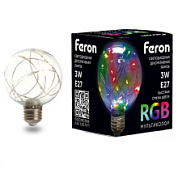 картинка Лампа светодиодная для белт лайта, 3W E27 RGB G80 LB-381 Feron от интернет-магазина К1-СТРОЙ