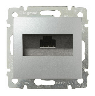 картинка Розетка для интернета RJ45 алюминий 770230 Legrand Valena от интернет-магазина К1-СТРОЙ