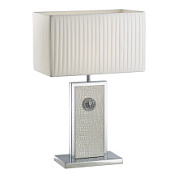 картинка 870936 (PD3088-WH) Настольная лампа FARAONE 1х60W E27 КОЖА/БЕЛЫЙ/ХРОМ (в комплекте) от интернет-магазина К1-СТРОЙ