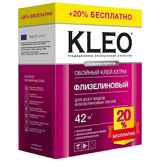 картинка Клей для флизелиновых обоев сыпучий EXTRA 42 KLEO от интернет-магазина К1-СТРОЙ
