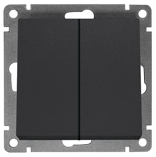 картинка Выключатель 2-клавишный 10А графит А0023-Gr Universal Афина от интернет-магазина К1-СТРОЙ