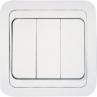 картинка Выключатель 3-клавишный белый Makel Mimoza  от интернет-магазина К1-СТРОЙ