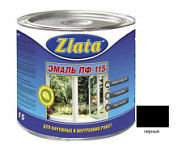 картинка Краска Эмаль чёрная ПФ-115 0,7кг Zlata от интернет-магазина К1-СТРОЙ