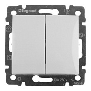 картинка Выключатель 2-клавишный белый 774405 Legrand Valena от интернет-магазина К1-СТРОЙ