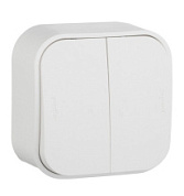 картинка Выключатель 2-клавишный наружный белый 782202 Legrand Quteo от интернет-магазина К1-СТРОЙ