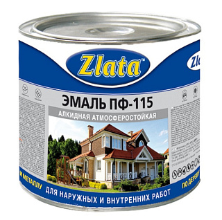 картинка Краска эмаль ПФ-115 серая 0,8кг Zlata от интернет-магазина К1-СТРОЙ