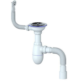 картинка Сифон мойки бут г/пер 3 1/2"x40 гофр 40х40/50 нерж/сетка B426 Unicorn от интернет-магазина К1-СТРОЙ