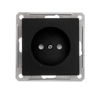 картинка Розетка 1-ая без заземления черный бархат Wessen 59 Schneider Electric от интернет-магазина К1-СТРОЙ