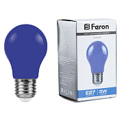 картинка Лампа светодиодная E27 3W 230V синий LB-375 25923 Feron ERABL от интернет-магазина К1-СТРОЙ